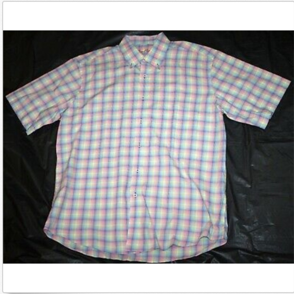 Alan‎ Flusser Short Sleeve Button Down Casual Shirt